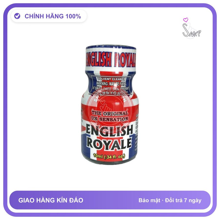 Popper English Royale 10ml Chính Hãng (USA) - chai 10ml, hương dịu không nồng, hàng chuẩn nhập khẩu - giao hàng che tên kín đáo
