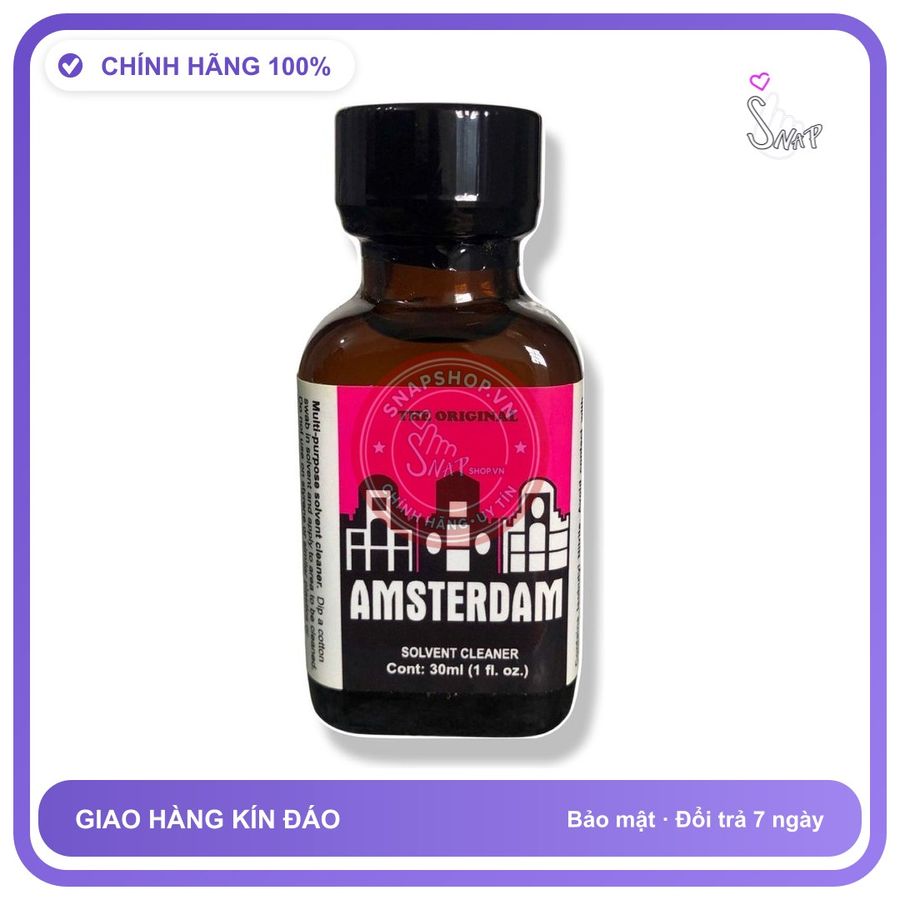 Popper Amsterdam Original 30ml Chính Hãng (USA) - chai 30ml, hương dịu không nồng, hàng chuẩn nhập khẩu - giao hàng che tên kín đáo