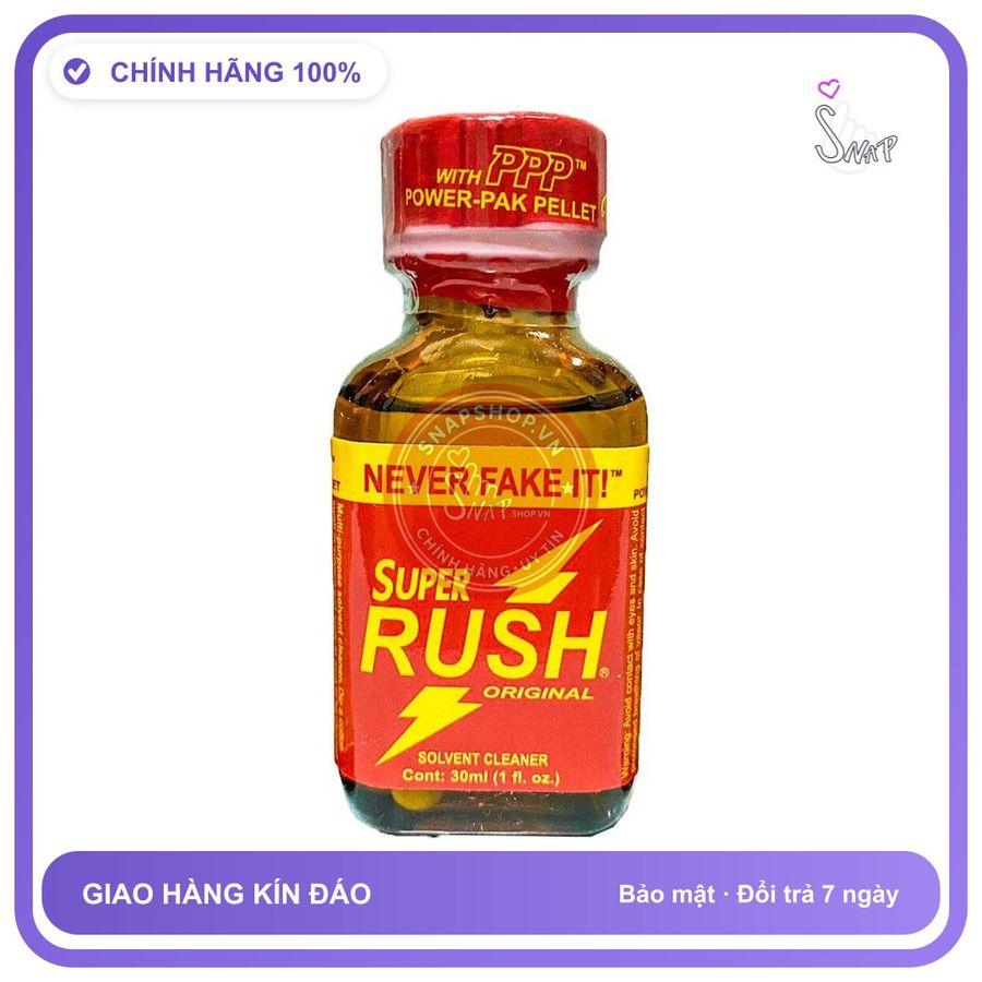 Popper Super Rush 30ml Chính Hãng PWD (USA) - chai 30ml, hương dịu không nồng, hàng chuẩn nhập khẩu - giao hàng che tên kín đáo