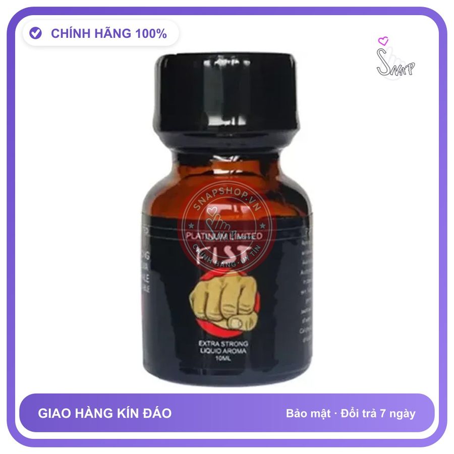 Popper Fist Đen 10ml Chính Hãng Kẻ Gây Thương Nhớ Đỉnh Cao - chai 10ml, hương dịu không nồng, dòng mạnh - giao hàng che tên kín đáo