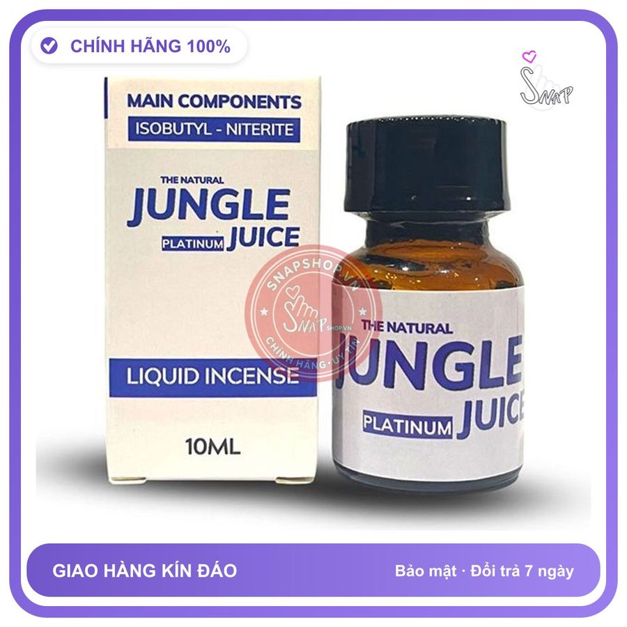 Popper Jungle Juice Platinum 10ml Tột Đỉnh Của Sự Khoái Lạc chính hãng - chai 10ml, hương dịu không nồng, hàng chuẩn nhập khẩu - giao hàng che tên kín đáo