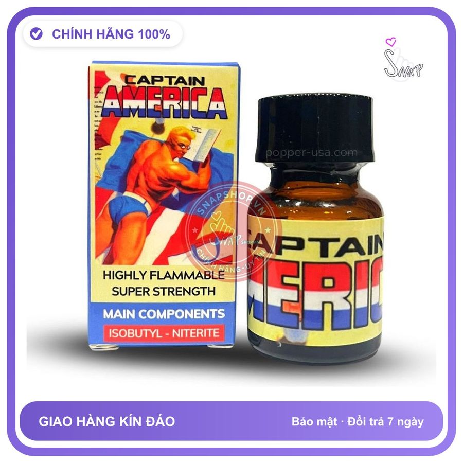 Popper Captain America Phê Tột Đỉnh Siêu 10ml chính hãng - chai 10ml, hương dịu không nồng, hàng chuẩn nhập khẩu - giao hàng che tên kín đáo