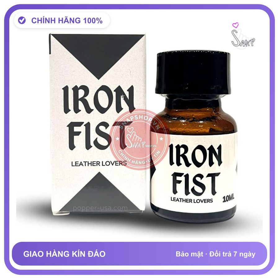 Popper Iron Fist 10ml Phê Say Mê, Tê Tê chính hãng - chai 10ml, hương dịu không nồng, hàng chuẩn nhập khẩu - giao hàng che tên kín đáo