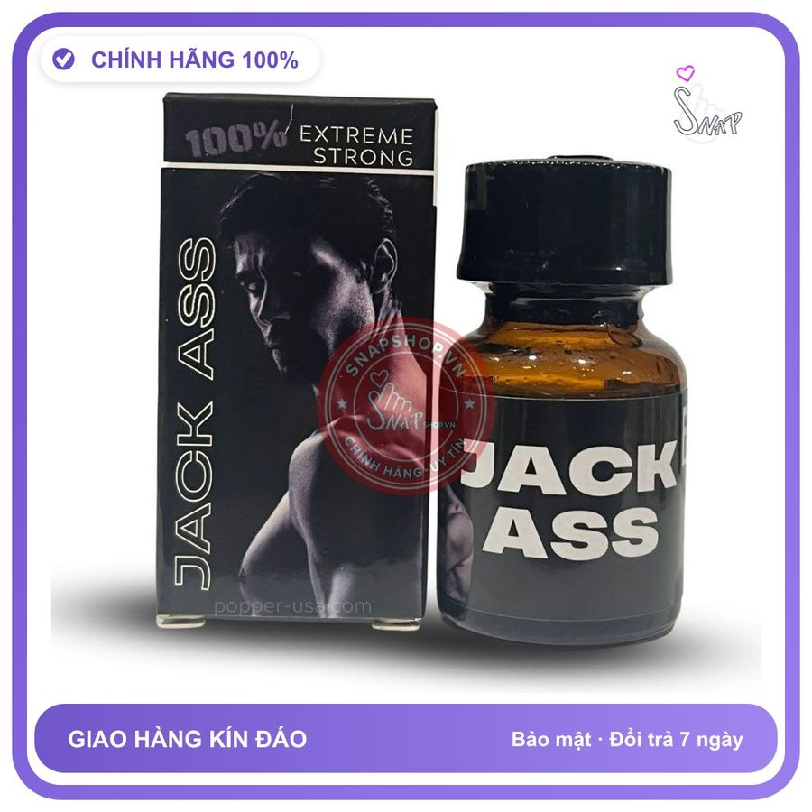 Popper Jack Ass 10m Mẫu Mới Phê Kéo Dài chính hãng - chai 10ml, hương dịu không nồng, hàng chuẩn nhập khẩu - giao hàng che tên kín đáo