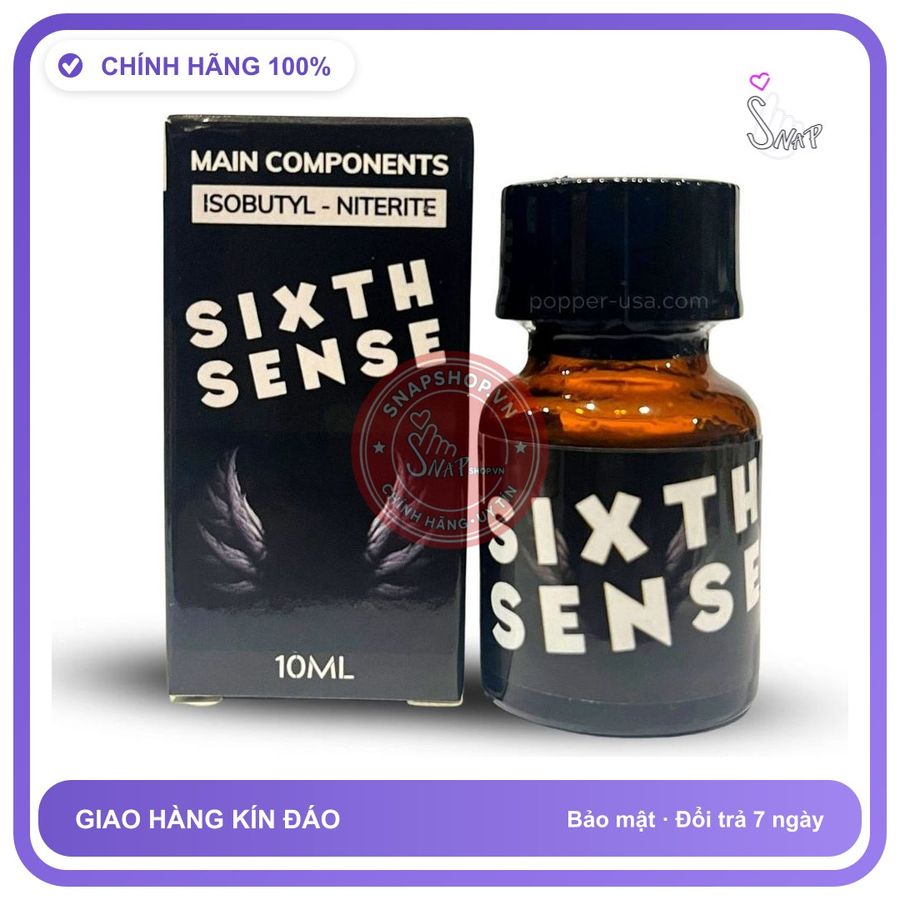 Popper Sixth Sense 10ml Siêu Êm Cho Người Mới Sử Dụng chính hãng - chai 10ml, hàng chuẩn nhập khẩu, nắp kín không bay hơi - giao hàng che tên kín đáo