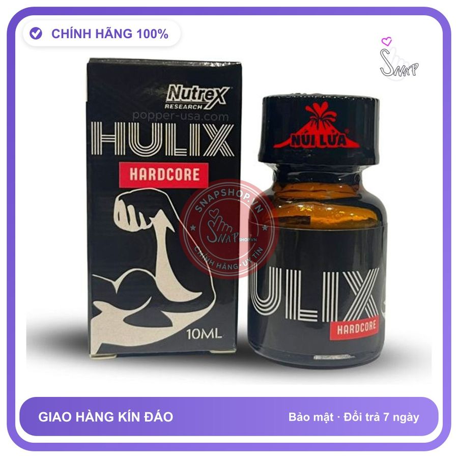 Popper Hulix Nutrex 10ml Dùng Bao Phê, Mạnh Như Vũ Bão chính hãng - chai 10ml, hương dịu không nồng, hàng chuẩn nhập khẩu - giao hàng che tên kín đáo