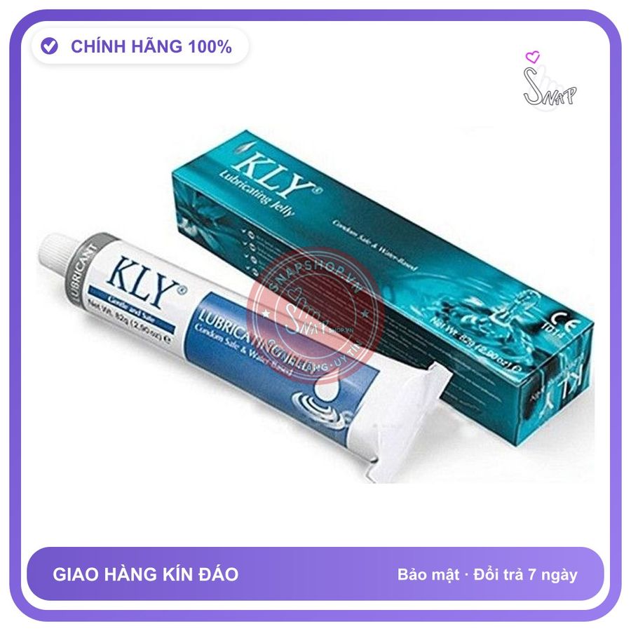 Gel Bôi Trơn Gốc Nước Tiệt Trùng KLY Hộp 1 Tuýp 82g chính hãng - gốc nước không dính rít, dịu nhẹ an toàn cho da, dễ rửa sạch - giao hàng che tên kín đáo