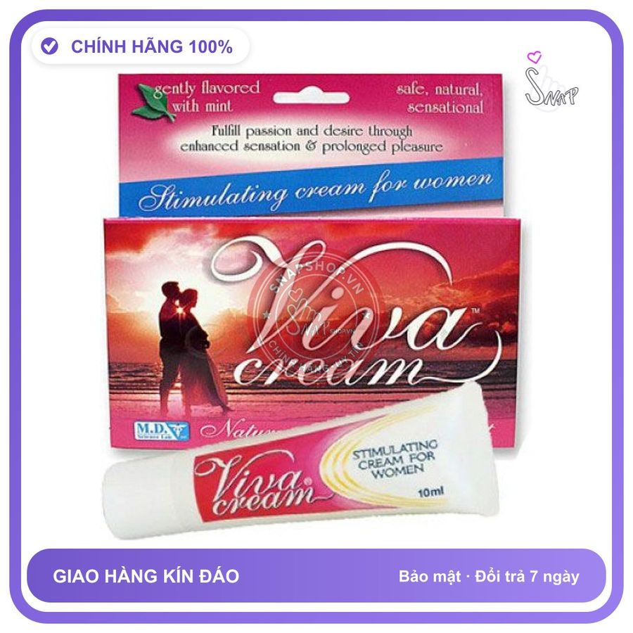 Gel Bôi Trơn Kích Thích Tăng Khoái Cảm ViVa Cream chính hãng - gốc nước không dính rít, dịu nhẹ an toàn cho da, dễ rửa sạch - giao hàng che tên kín đáo