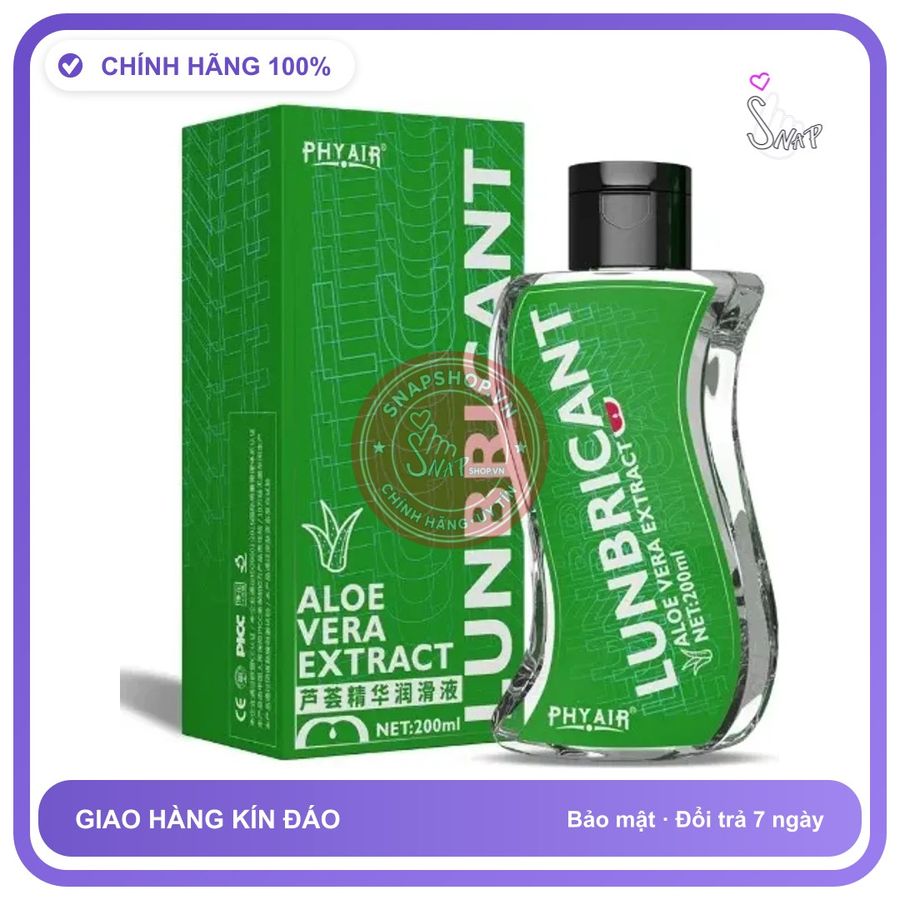 Gel Bôi Trơn Phyair Aloe Vera Extract Gốc Nước Chai 120ml chính hãng - gốc nước không dính rít, dung tích 120ml, dịu nhẹ an toàn cho da - giao hàng che tên kín đáo