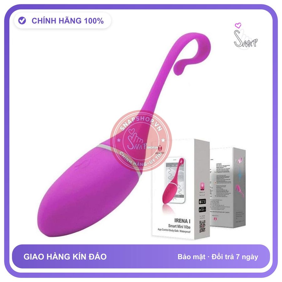 Trứng Rung Điều Khiển Từ Xa Bằng Điện Thoại IRENA chính hãng - 10 chế độ rung, sạc USB, điều khiển qua app - giao hàng che tên kín đáo