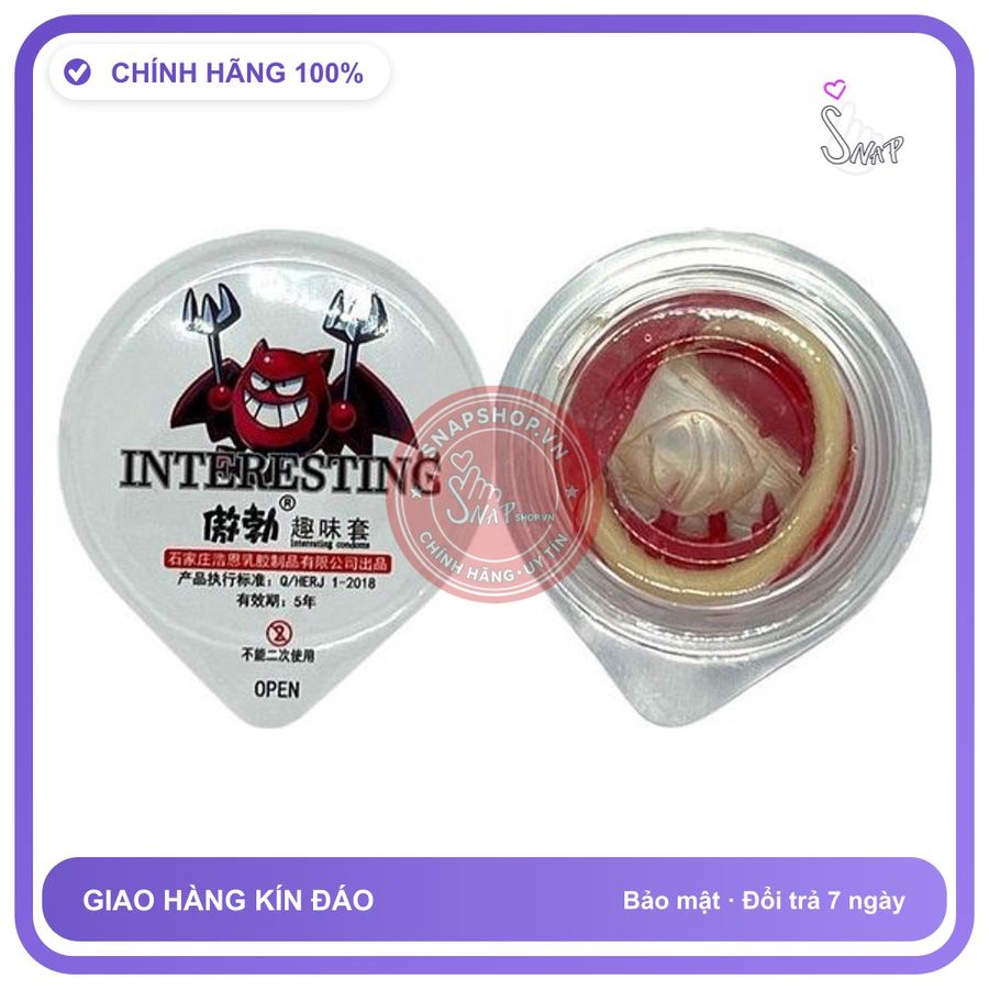 Bao Cao Su Interesting Gân Gai Siêu Lớn Hưng Phấn Tột Cùng chính hãng - có gai nổi, hỗ trợ kéo dài, ôm sát cảm giác thật - giao hàng che tên kín đáo