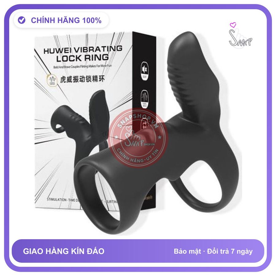 Vòng Rung Tình Yêu Huwei Vibrating Lock Ring chính hãng - sạc USB, silicone cao cấp, chất liệu an toàn cho da - giao hàng che tên kín đáo