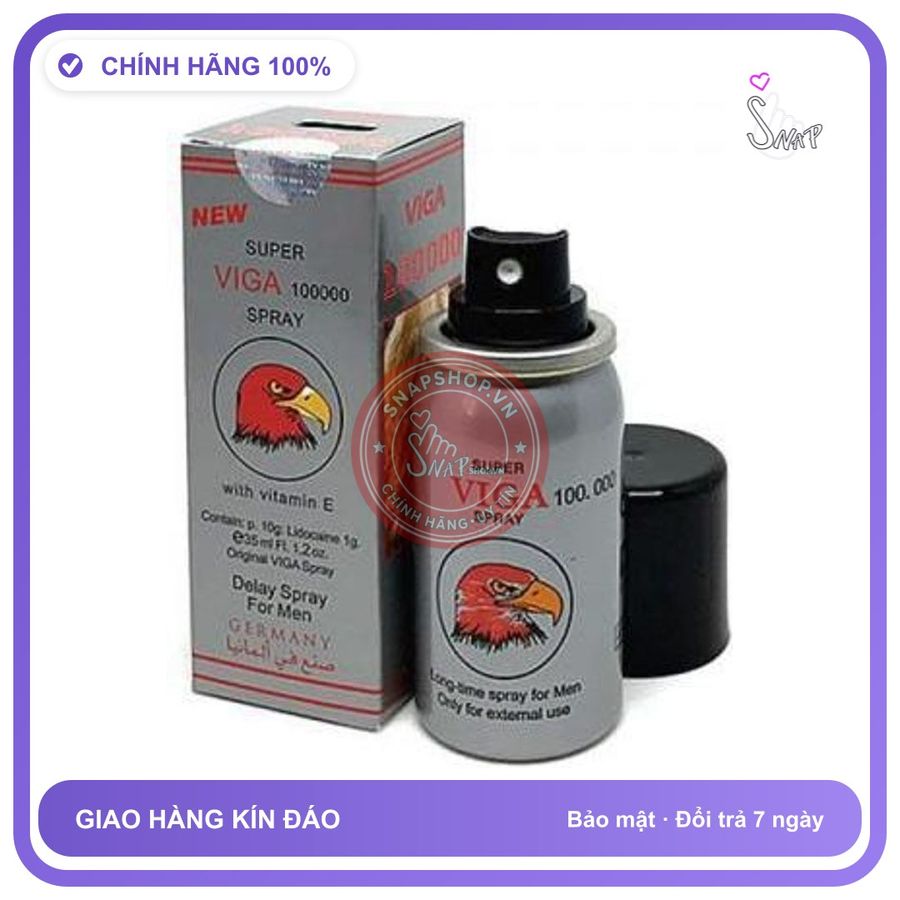 Chai Xịt Đức Super Viga 100000 - Kéo Dài 35ml chính hãng - kéo dài thời gian, 45ml, thấm nhanh không nhờn rít - giao hàng che tên kín đáo