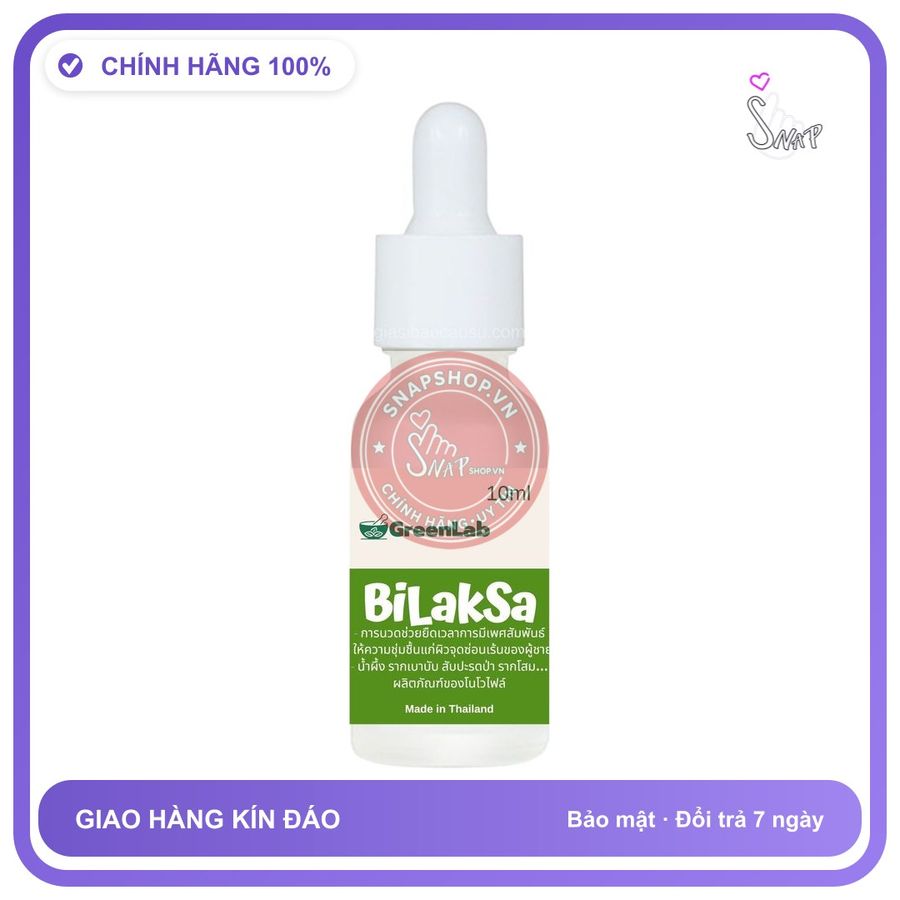 Chai Nhỏ Giọt Thảo Mộc Thái Lan Bilaksa - 10ml chính hãng - kéo dài thời gian, thấm nhanh không nhờn rít, dùng trước khi quan hệ - giao hàng che tên kín đáo