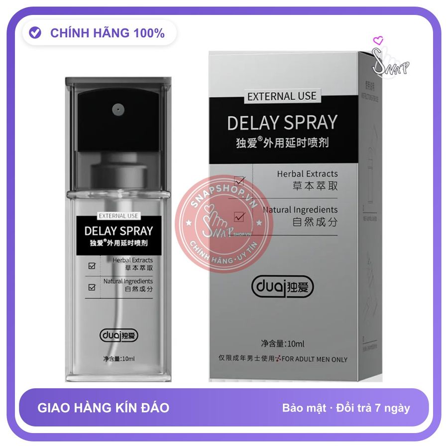 Chai Xịt HongKong Duai - Kéo Dài Thời Gian - 10ml chính hãng - thấm nhanh không nhờn rít, dùng trước khi quan hệ, nhỏ gọn dễ mang theo - giao hàng che tên kín đáo