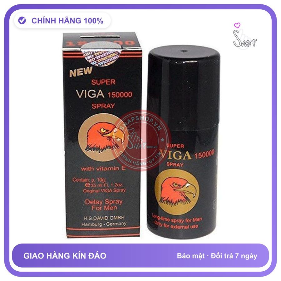 Chai Xịt Đức Super Viga 150000 - Kéo Dài 35ml chính hãng - kéo dài thời gian, 45ml, thấm nhanh không nhờn rít - giao hàng che tên kín đáo
