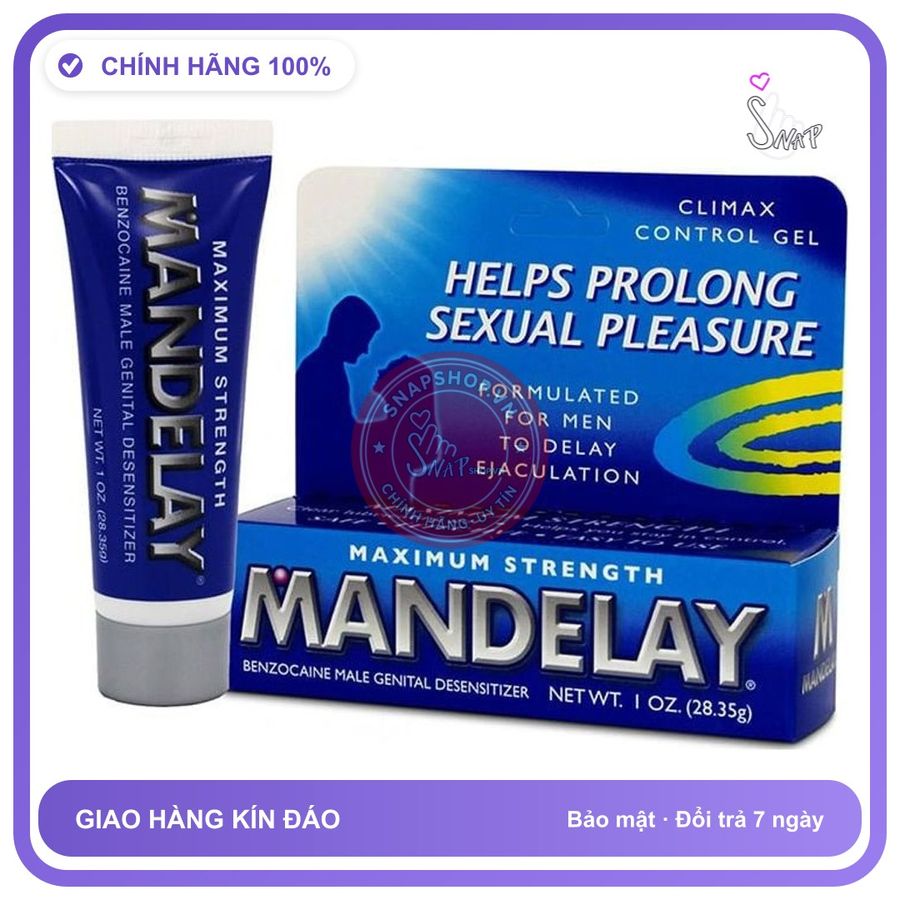 Gel USA Mandelay Bôi Kéo Dài Thời Gian - 28gr chính hãng - thấm nhanh không nhờn rít, dùng trước khi quan hệ, nhỏ gọn dễ mang theo - giao hàng che tên kín đáo