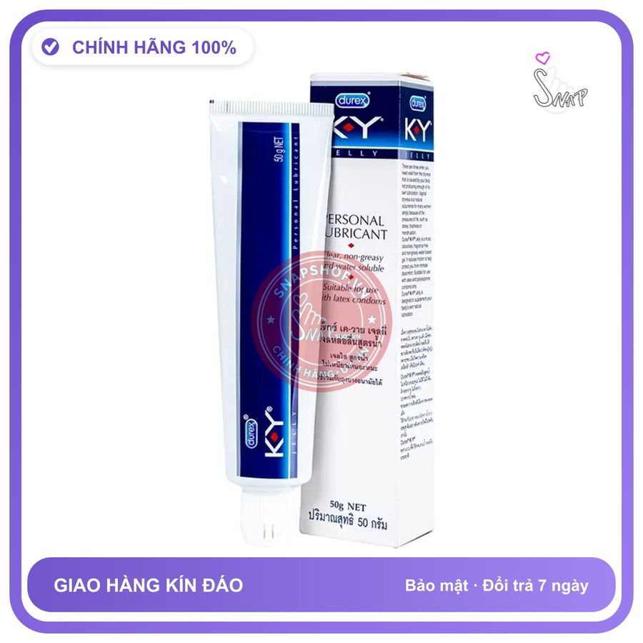 Gel Bôi Trơn Durex K-Y Jelly 50g Không Mùi chính hãng - gốc nước không dính rít, dịu nhẹ an toàn cho da, dễ rửa sạch - giao hàng che tên kín đáo
