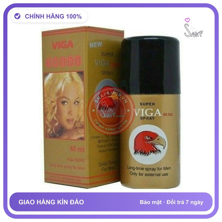 Chai Xịt Đức Viga 60000 - Kéo Dài Thời Gian - 45ml chính hãng - chiết xuất thảo dược, thấm nhanh không nhờn rít, dùng trước khi quan hệ - giao hàng che tên kín đáo
