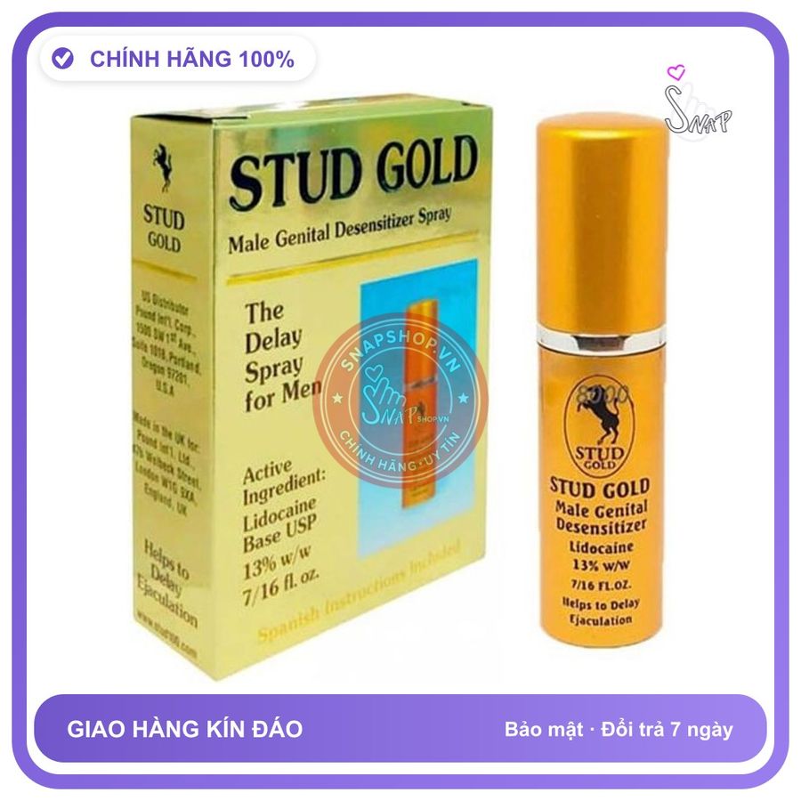 Chai Xịt Anh Stud Gold – Kéo Dài Thời Gian – 12ml chính hãng - thấm nhanh không nhờn rít, dùng trước khi quan hệ, nhỏ gọn dễ mang theo - giao hàng che tên kín đáo