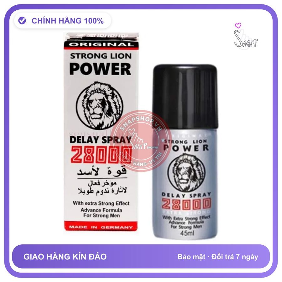Chai Xịt Original Strong Lion Power Delay Spray 28000 45ml chính hãng - kéo dài thời gian, thấm nhanh không nhờn rít, dùng trước khi quan hệ - giao hàng che tên kín đáo