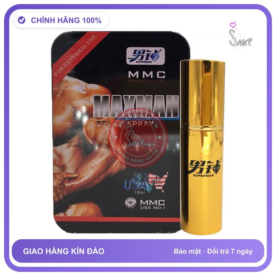 Chai Xịt USA MAXMAN Delay Spray MMC - Kéo 10ml chính hãng - kéo dài thời gian, thấm nhanh không nhờn rít, dùng trước khi quan hệ - giao hàng che tên kín đáo