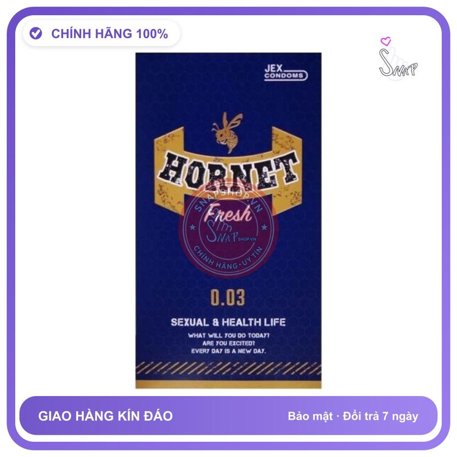 Bao Cao Su Jex Hornet Fresh 0.03 Siêu Mỏng chính hãng - siêu mỏng 0.03mm, nhiều gel bôi trơn, có hương thơm - giao hàng che tên kín đáo