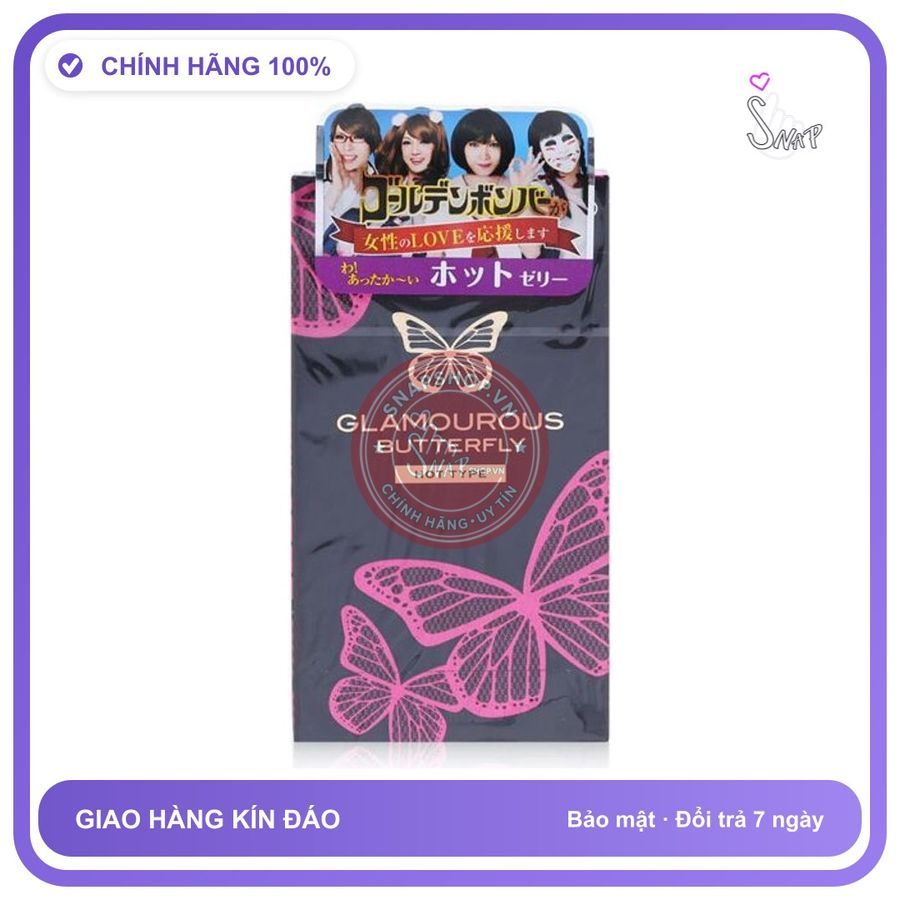 Bao Cao Su Jex Glamourous Butterfly Type Siêu Mỏng 12s chính hãng - nhiều gel bôi trơn, hộp 12 cái, ôm sát cảm giác thật - giao hàng che tên kín đáo