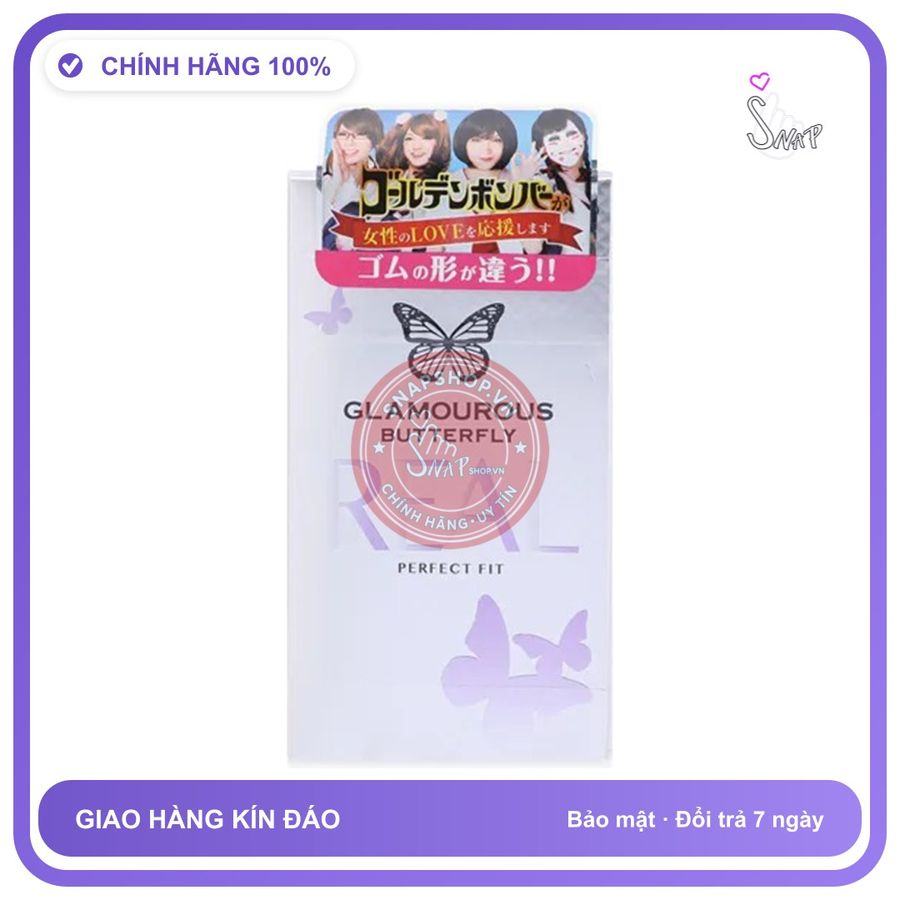 Bao Cao Su Jex Glamourous Butterfly Real Siêu Mỏng 8s chính hãng - ôm sát cảm giác thật, chất liệu latex an toàn, hàng nhập khẩu - giao hàng che tên kín đáo