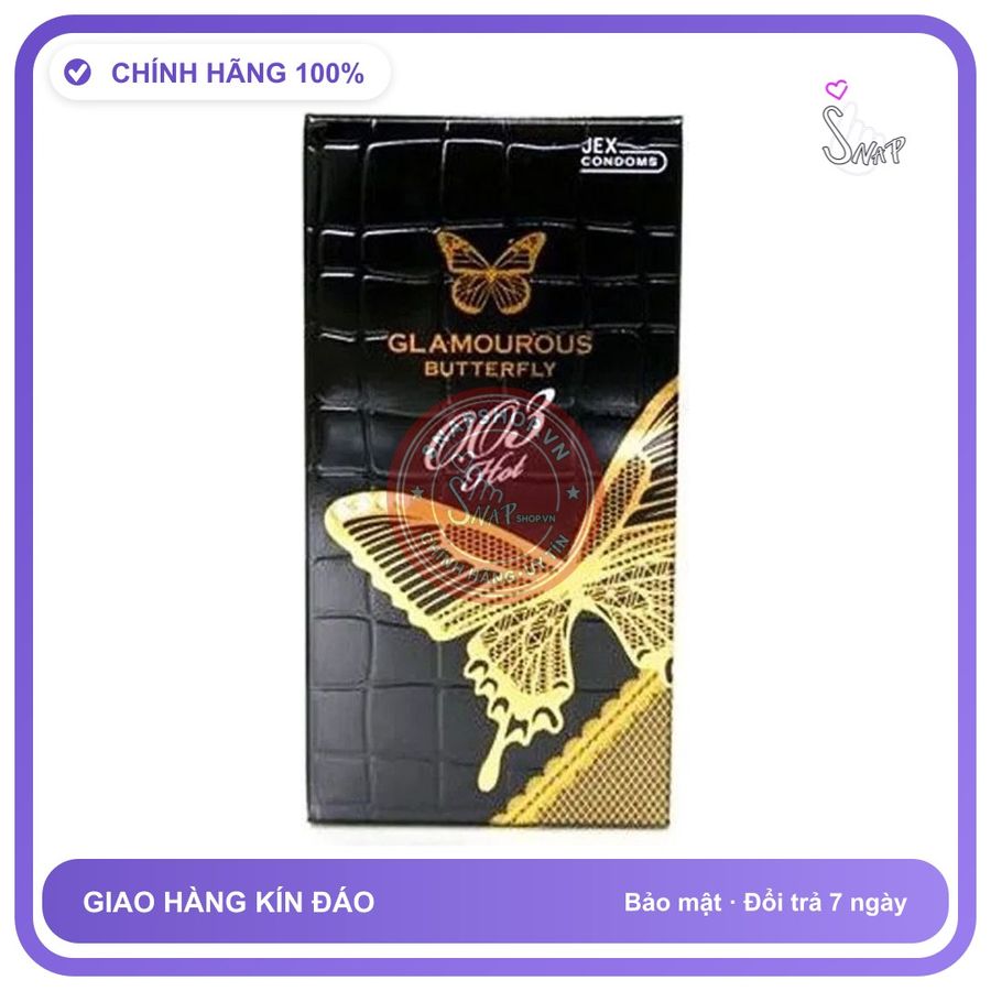 Bao Cao Su Jex Glamourous Butterfly 0.03 Hộp Nhật Bản 12s chính hãng - siêu mỏng 0.03mm, siêu mỏng, hộp 12 cái - giao hàng che tên kín đáo