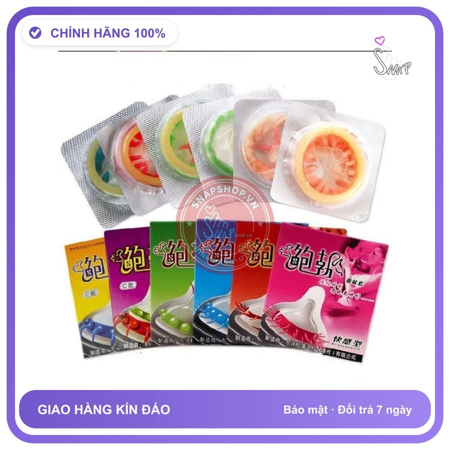 Bao Cao Su Gân Siêu Gai Runbo 1s chính hãng - có gai nổi, hộp 1 cái, ôm sát cảm giác thật - giao hàng che tên kín đáo