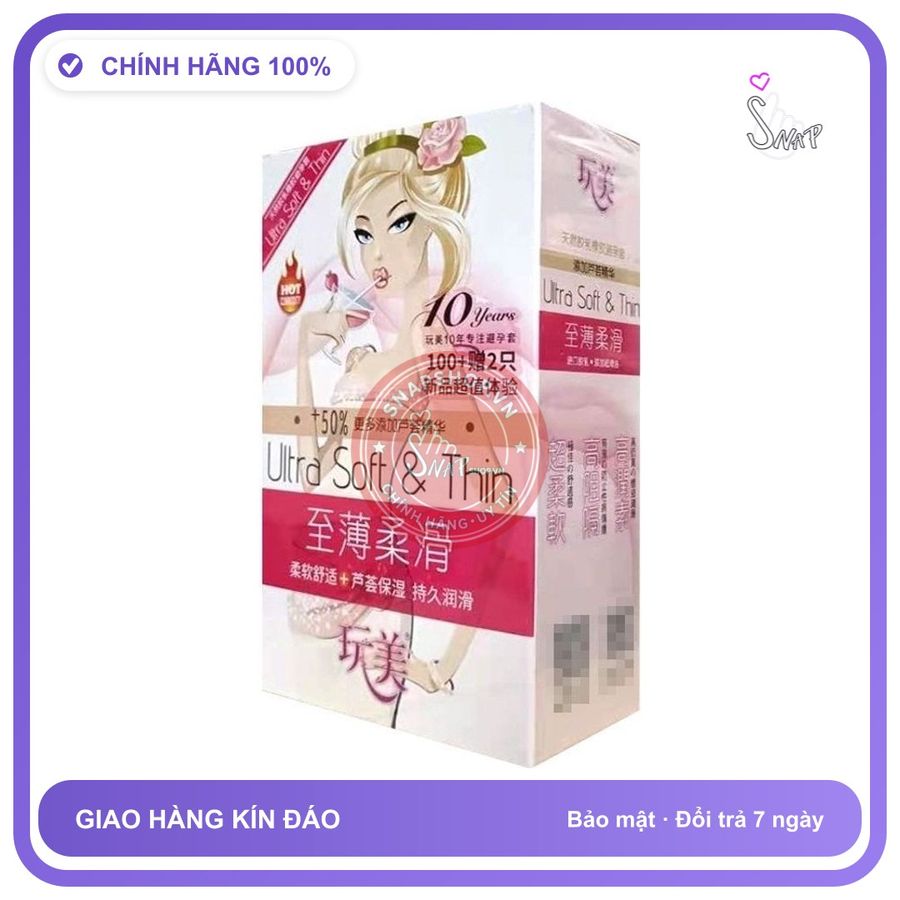 Bao Cao Su Ultra soft Thin Hương Hoa Ly chính hãng - siêu mỏng 0.03mm, siêu mỏng, nhiều gel bôi trơn - giao hàng che tên kín đáo
