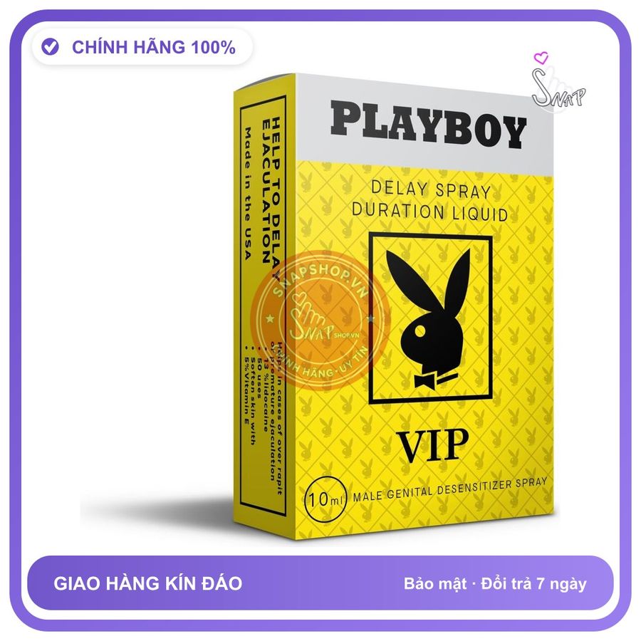 Chai Xịt Anh PlayBoy Vip – Kéo Dài Thời Gian – 10ml chính hãng - thấm nhanh không nhờn rít, dùng trước khi quan hệ, nhỏ gọn dễ mang theo - giao hàng che tên kín đáo