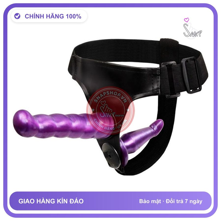 Dương Vật Dây Đeo Đặc Ruột Hai Đầu Màu Tím chính hãng - chất liệu an toàn cho da, dễ vệ sinh, êm ái khi dùng - giao hàng che tên kín đáo