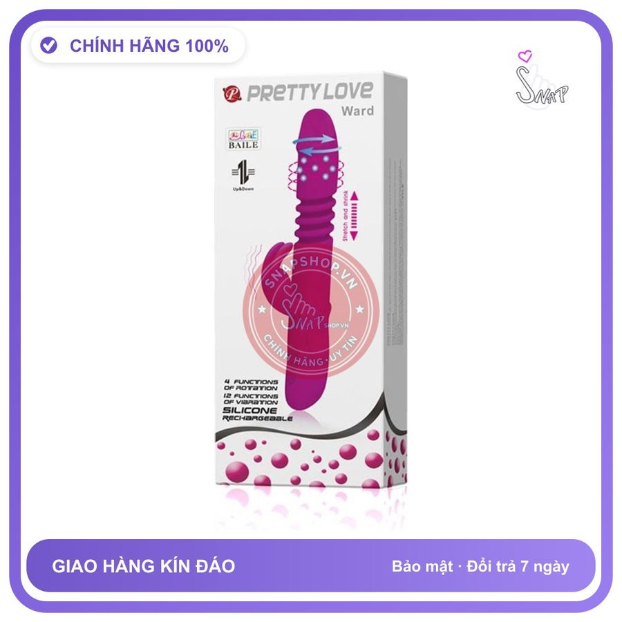 Dương Vật Giả Rung Ngoáy Thụt Cao Cấp Pretty Love Ward LyBaile chính hãng - sạc USB, rung nhấp chuyển động đẩy tới và lui tự động, chống nước - giao hàng che tên kín đáo