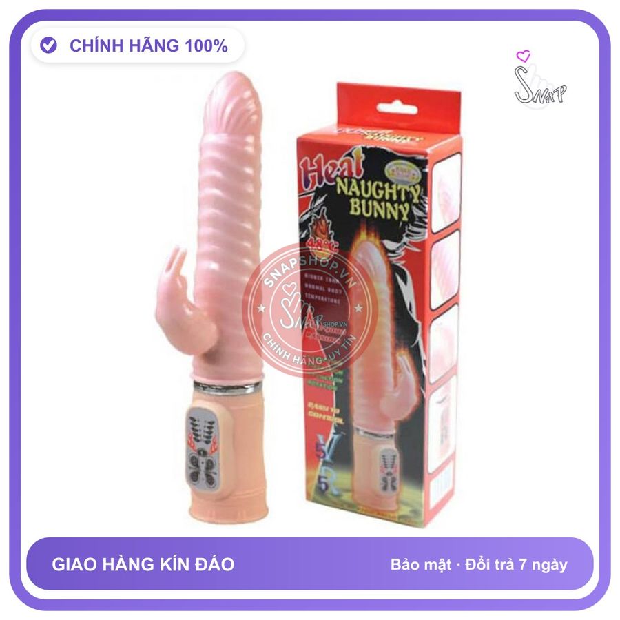 Dương Vật Giả Tỏa Nhiệt Heat Naughty Bunny chính hãng - chất liệu an toàn cho da, dễ vệ sinh, êm ái khi dùng - giao hàng che tên kín đáo