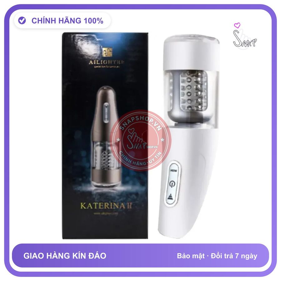 Âm Đạo Giả Cốc Tự Động Katerina II Ailighter chính hãng - sạc USB, xoay 360 độ, rung nhấp chuyển động đẩy tới và lui tự động - giao hàng che tên kín đáo