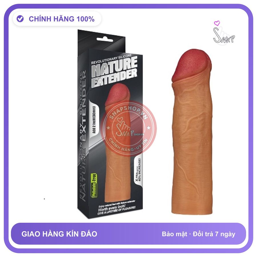 Bao Cao Su Đôn Dên 5cm Siêu Mềm Nature Extender Lovetoy (MS1) chính hãng - có hương thơm, ôm sát cảm giác thật, chất liệu latex an toàn - giao hàng che tên kín đáo