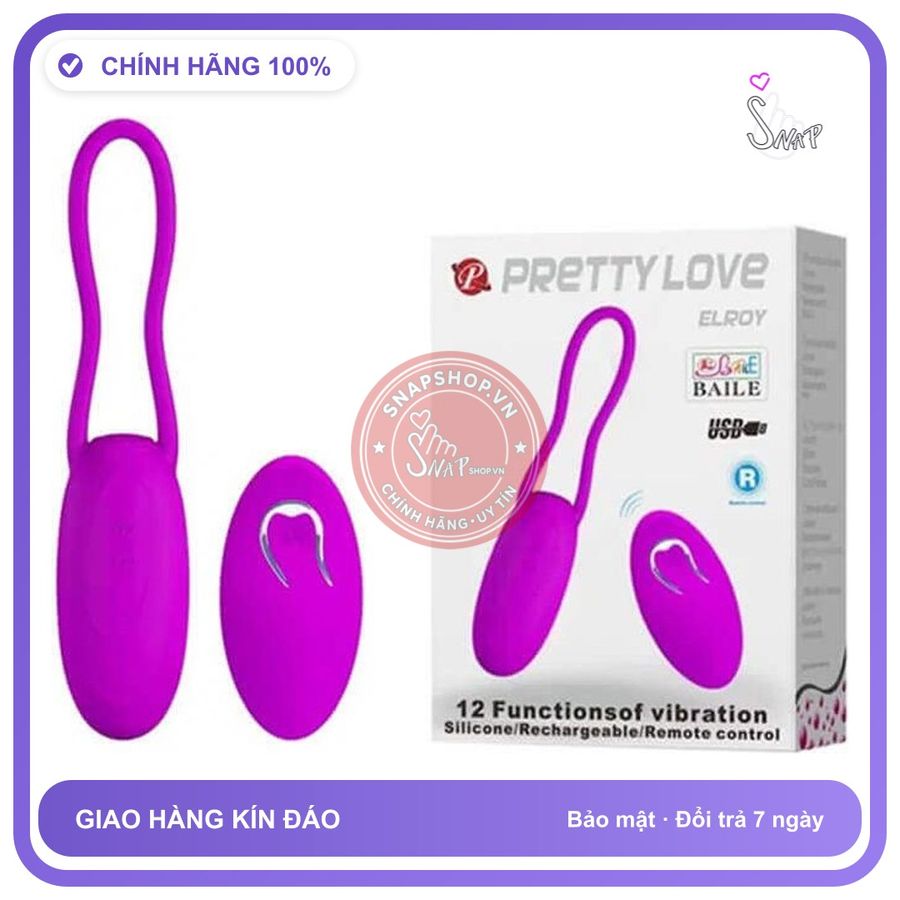 Trứng Rung Không Dây Điều Khiển Từ Xa Elroy Pretty Love Baile chính hãng - 12 chế độ rung, sạc USB, silicone mềm mại - giao hàng che tên kín đáo