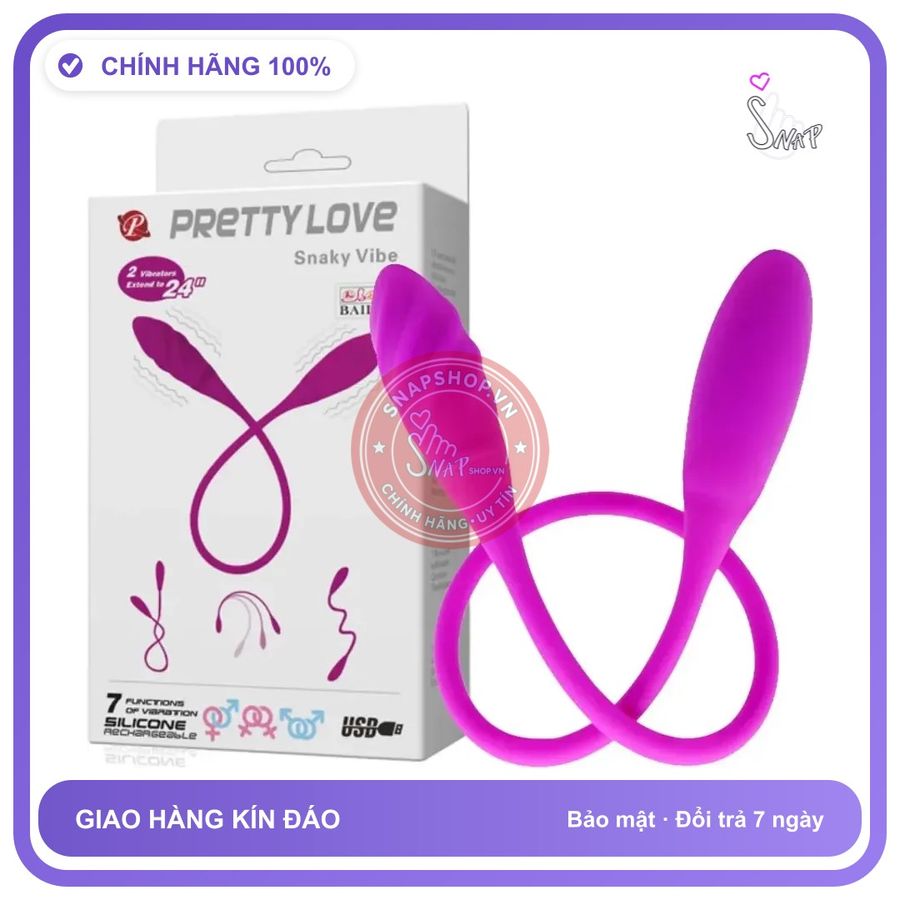 Trứng Rung 2 Đầu Rung Pretty Love Snaky Vibe chính hãng - 7 chế độ rung, sạc usb, silicone mềm mại - giao hàng che tên kín đáo