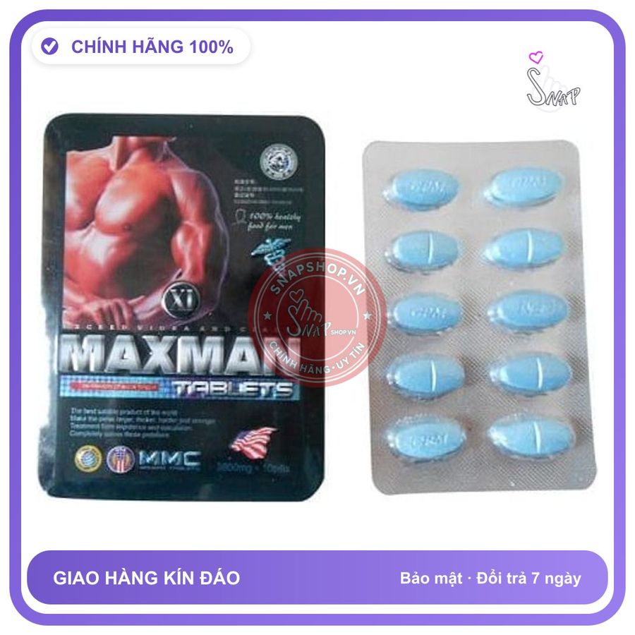 Maxman USA 3800mg Chính Hãng - Hộp 10 Viên - chất liệu an toàn cho da, dễ vệ sinh, êm ái khi dùng - giao hàng che tên kín đáo