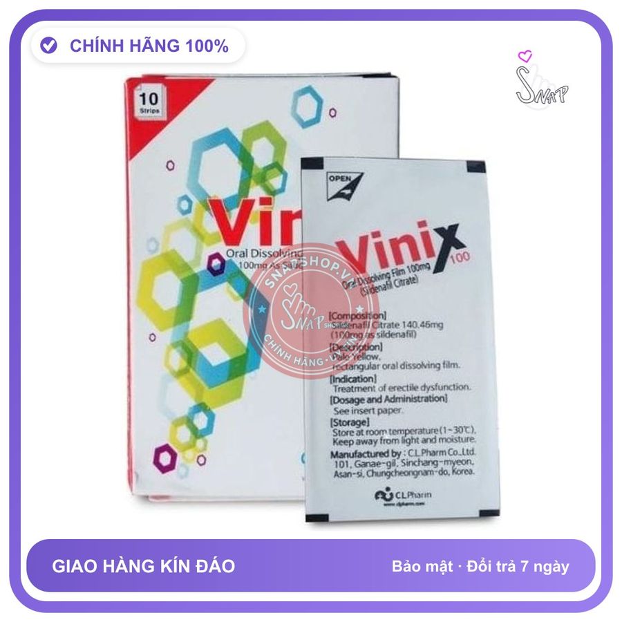 Tem Vinix 100mg Hàn Quốc Chính Hãng 1 hộp 10 tem - chất liệu an toàn cho da, dễ vệ sinh, êm ái khi dùng - giao hàng che tên kín đáo
