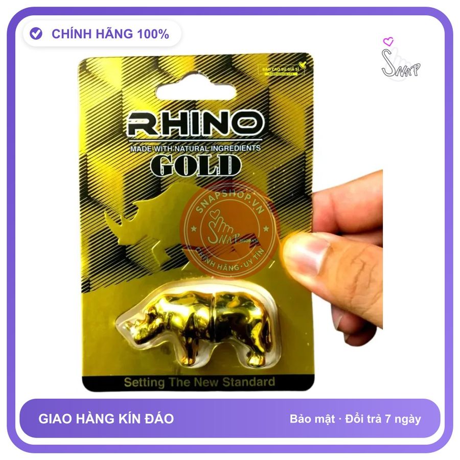 Rhino Gold Vỉ 1 Viên chính hãng - chất liệu an toàn cho da, dễ vệ sinh, êm ái khi dùng - giao hàng che tên kín đáo