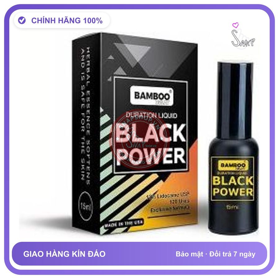 Xịt USA Bamboo Delay – Black Power - Kéo 15ml chính hãng - kéo dài thời gian, thấm nhanh không nhờn rít, dùng trước khi quan hệ - giao hàng che tên kín đáo