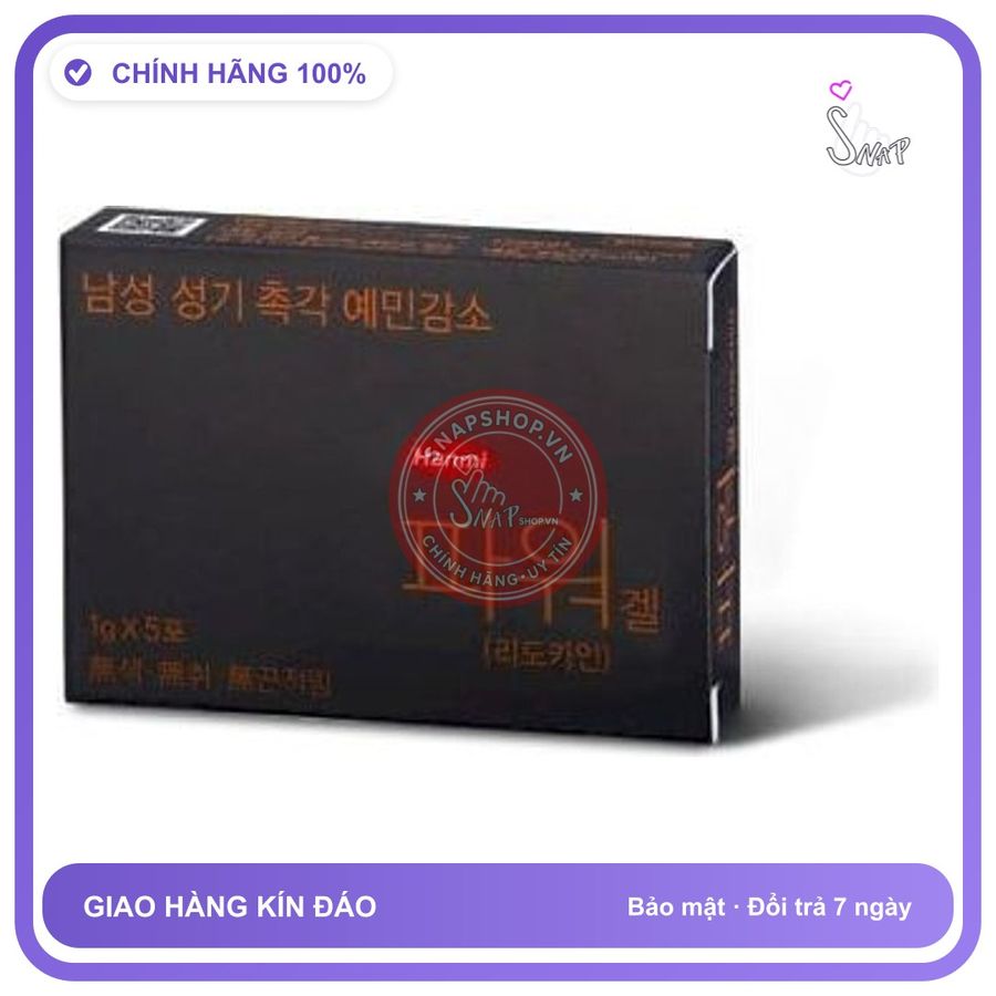 Gel Hàn Quốc Power 1gram Hanmi Kéo Dài Thời Gian 1 hộp 5 miếng chính hãng - thấm nhanh không nhờn rít, dùng trước khi quan hệ, nhỏ gọn dễ mang theo - giao hàng che tên kín đáo