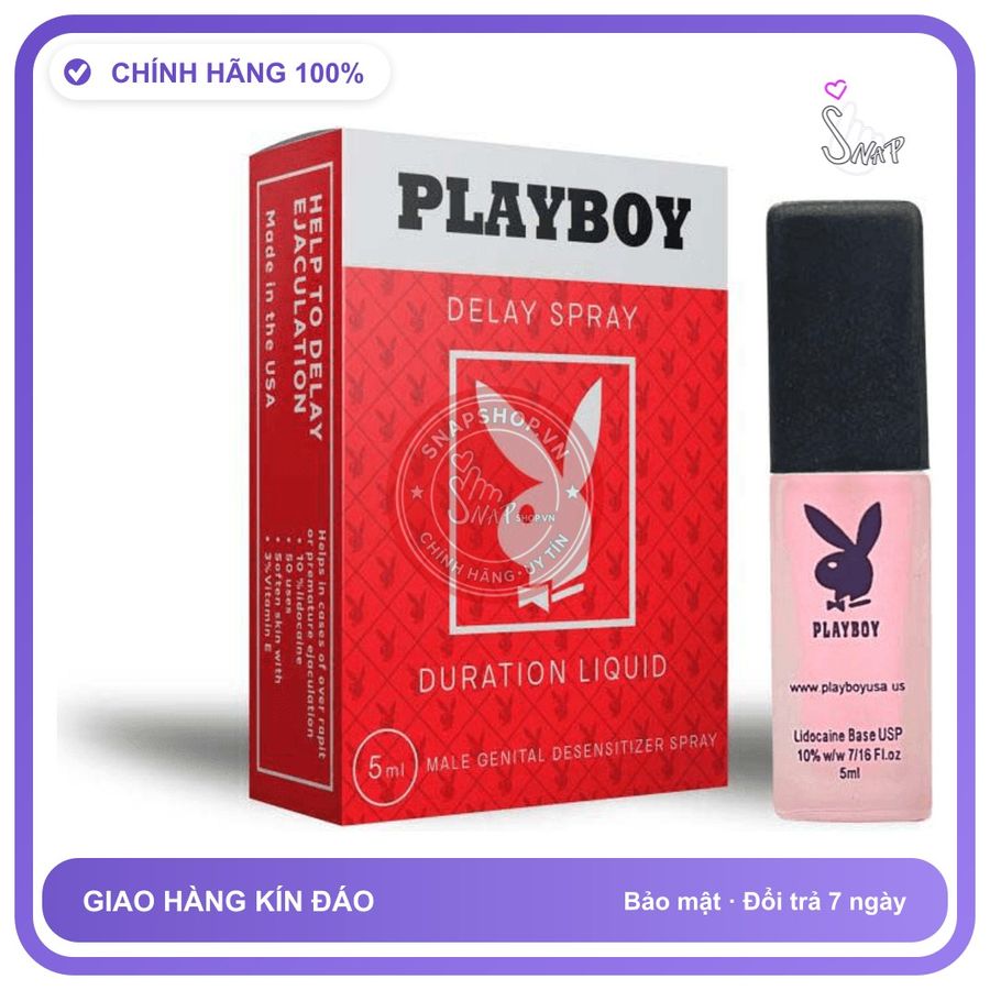 Chai Xịt Anh PlayBoy Red - Kéo Dài Thời Gian - 5ml chính hãng - thấm nhanh không nhờn rít, dùng trước khi quan hệ, nhỏ gọn dễ mang theo - giao hàng che tên kín đáo