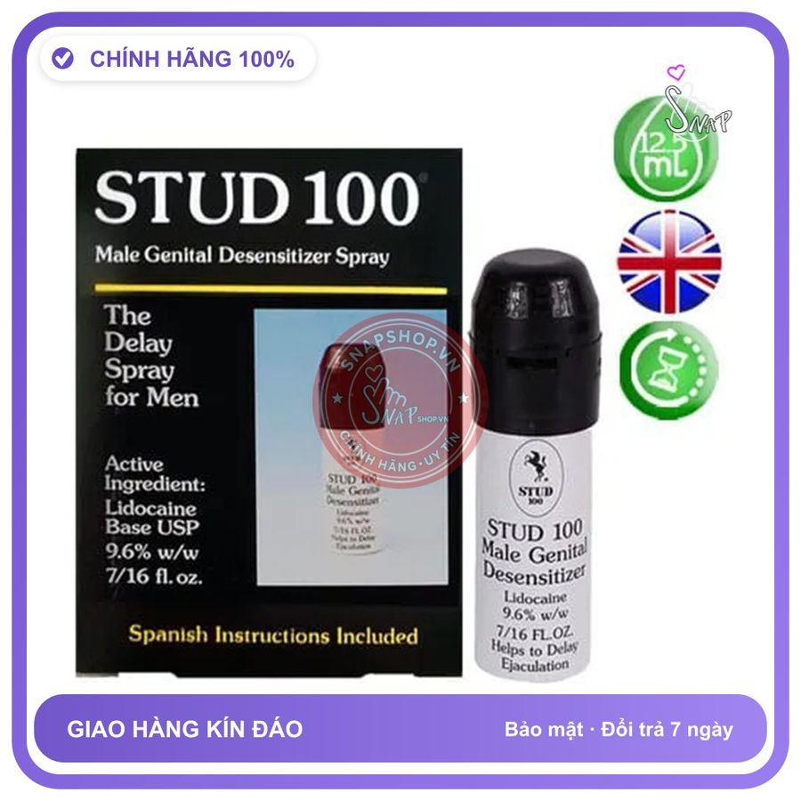 Chai Xịt Anh Stud 100 - Kéo Dài Thời Gian - 10ml chính hãng - thấm nhanh không nhờn rít, dùng trước khi quan hệ, nhỏ gọn dễ mang theo - giao hàng che tên kín đáo