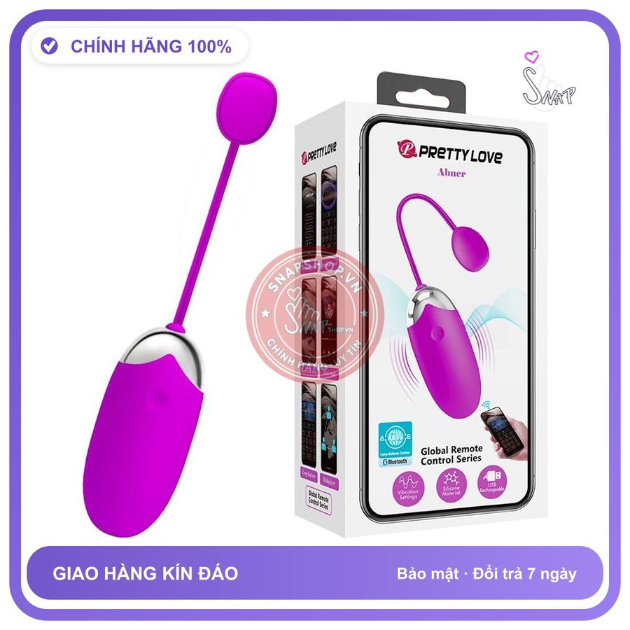 Trứng Rung Pretty Love Abner Điều Khiển Smartphone Không Dây chính hãng - 7 chế độ rung, sạc USB, điều khiển qua app - giao hàng che tên kín đáo