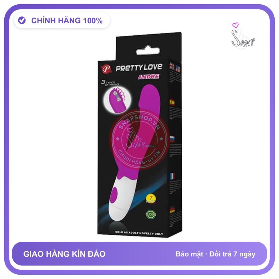 Máy Massage Điểm G Cao Cấp PrettyLove Andre chính hãng - 7 chế độ rung, sạc USB, silicone y tế - giao hàng che tên kín đáo
