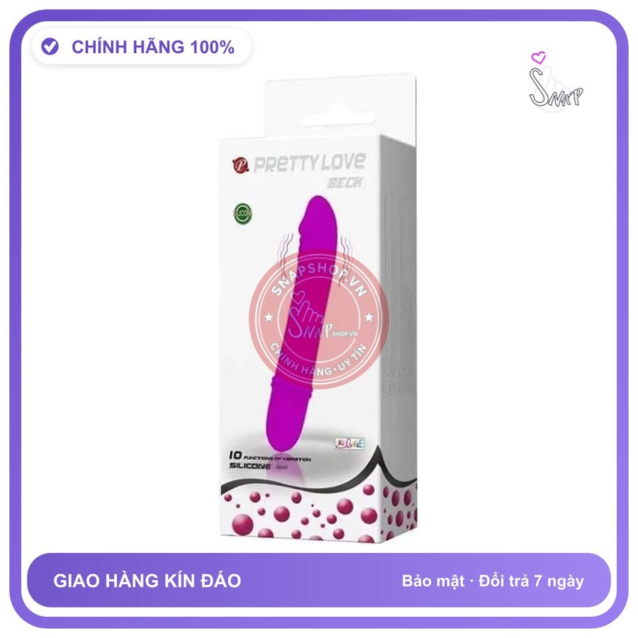Dương Vật Giả Mini Pretty Love Beck 10 Chế Độ Rung chính hãng - chất liệu an toàn cho da, dễ vệ sinh, êm ái khi dùng - giao hàng che tên kín đáo